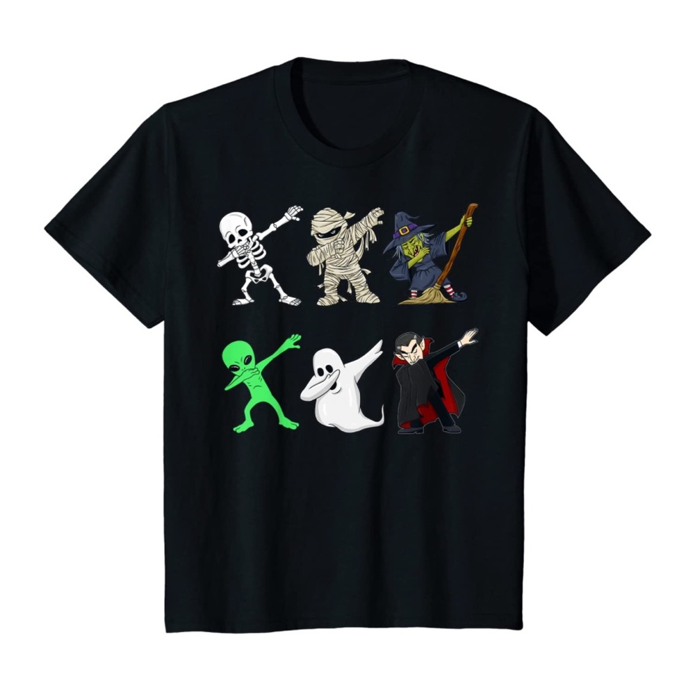 🟢3/$15 Dabbing Skeleton And Monsters Halloween 🎃 Shirt